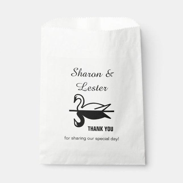Swans Thank You Favour Bags (Front)