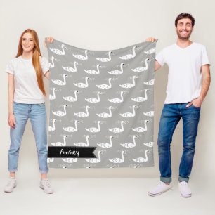 Swans & Waves   Personalised Fleece Blanket