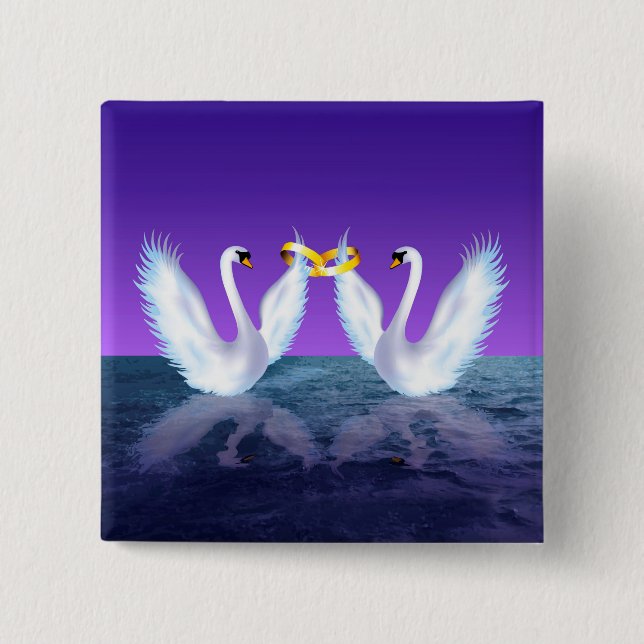 Swan's Wedding 15 Cm Square Badge (Front)