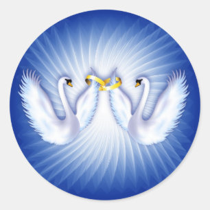Swan's Wedding Classic Round Sticker
