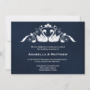 Swans wedding invitation