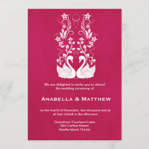 Swans wedding invitation