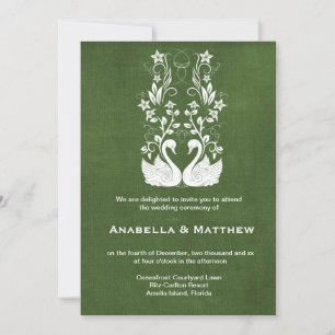 Swans wedding invitation