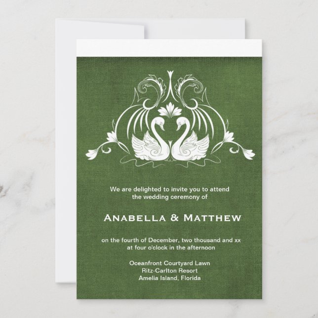 Swans wedding invitation (Front)