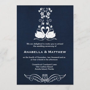 Swans wedding invitation