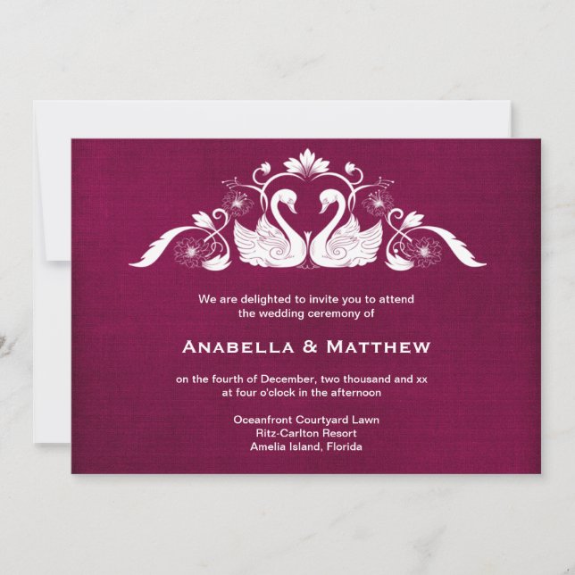 Swans wedding invitation (Front)
