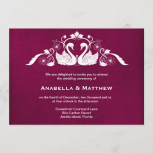 Swans wedding invitation