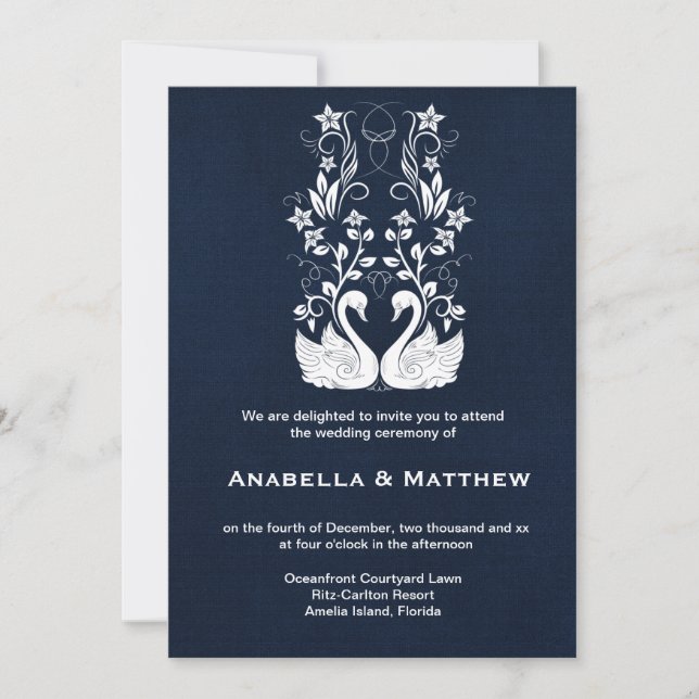 Swans wedding invitation (Front)