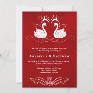 Swans wedding invitation