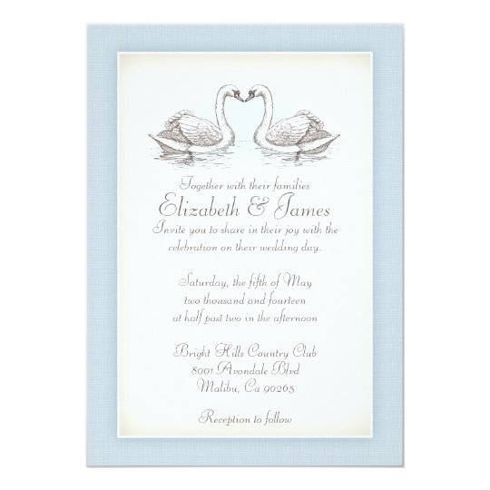 swan wedding invitations