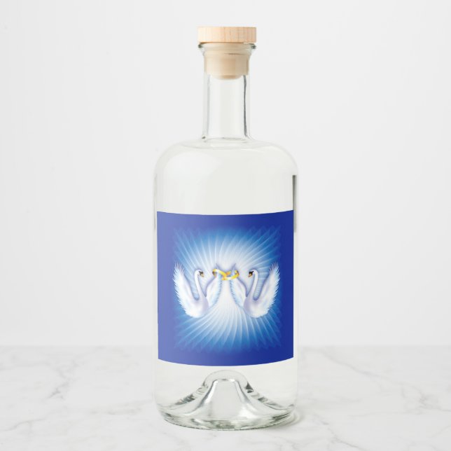 Swan's Wedding Liquor Bottle Label (Front)