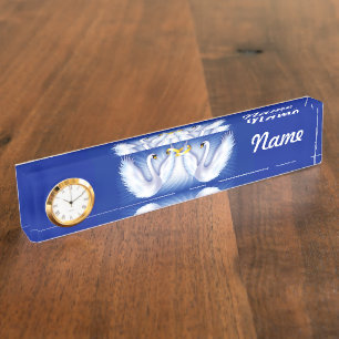 Swan's Wedding Nameplate