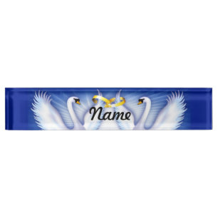 Swan's Wedding Nameplate