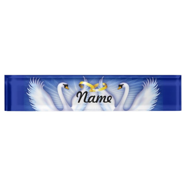 Swan's Wedding Nameplate (Front)