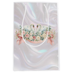 Swans Wedding Napkins Medium Gift Bag