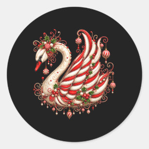 Swans Xmas Merry Christmas Men Women Kids Classic Round Sticker