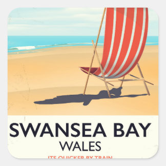 Swansea Bay Wales Seaside poster Square Sticker