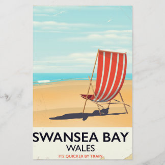 Swansea Bay Wales Seaside poster Stationery