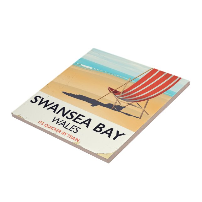 Swansea Bay Wales Seaside poster Tile (Side)