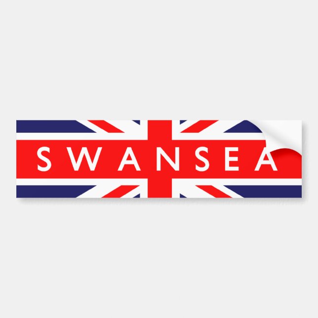 Swansea UK Flag Bumper Sticker (Front)