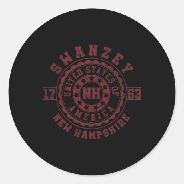 Swanzey Nh New Hampshire  Classic Round Sticker (Front)