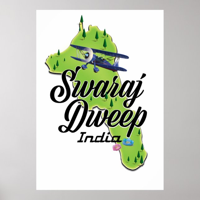 Swaraj Dweep India map Poster (Front)