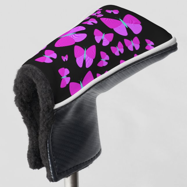 Swarm of Artistic Butterflies Putter Cover (3/4 Front)