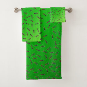 Swarm Of Green Ants, Bath Towel Set