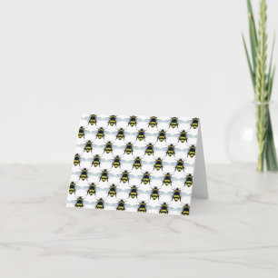 Swarm of Honey Bumble Bees Illustration Note Card