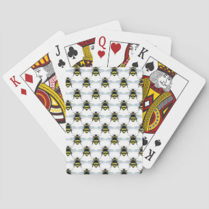 Swarm of Honey Bumble Bees Illustration Playing Cards