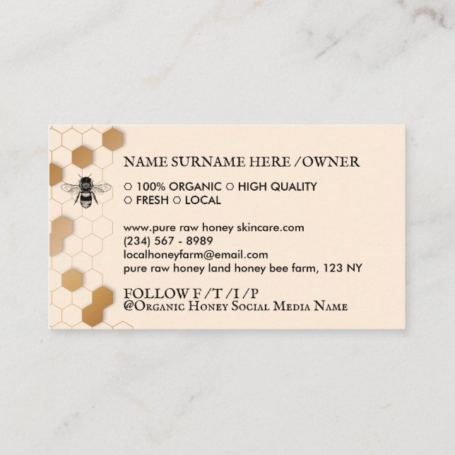 Swarm Rescue Beekeeper Business Card (Back)