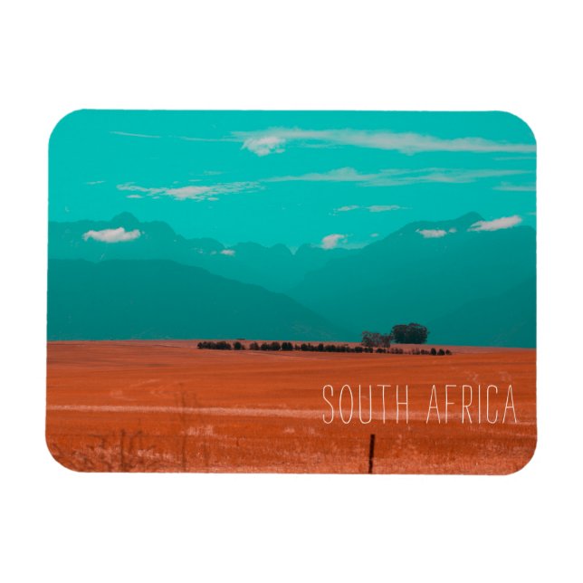 Swartland Fields Mountains View South Africa ZA Magnet (Horizontal)
