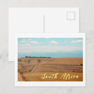 Swartland Fields Mountains View South Africa ZA Postcard