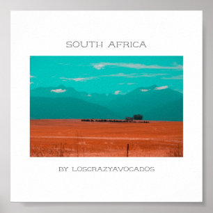 Swartland Fields Mountains View South Africa ZA Poster