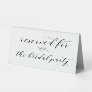 Swash Font Calligraphy Reserved For Bridal Party