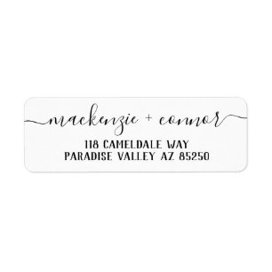 Swash Font Calligraphy Script Return Address