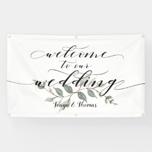 Swash Font Calligraphy Welcome To Our Wedding Banner