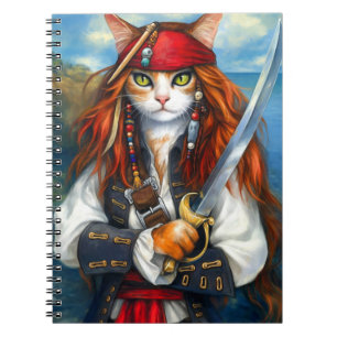 Swashbuckler Pirate Cat Fantasy Character Art Notebook