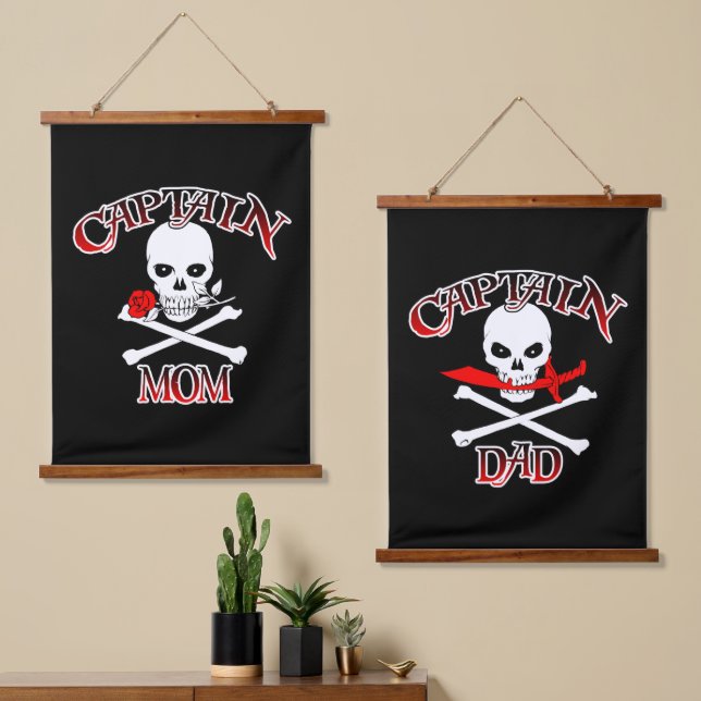 Swashbuckling Set Captain Mum and Captain Dad Hanging Tapestry (Asymmetrical)