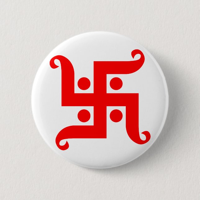 swastika 6 cm round badge (Front)