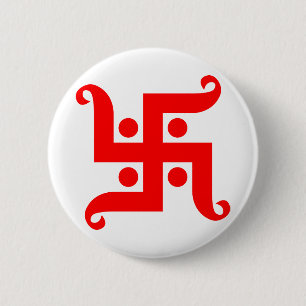 swastika 6 cm round badge