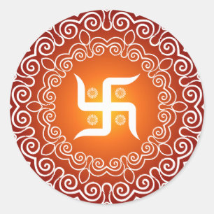 Swastika Decorative Design Classic Round Sticker