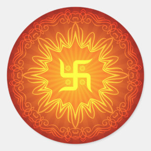 Swastika Decorative Design Classic Round Sticker