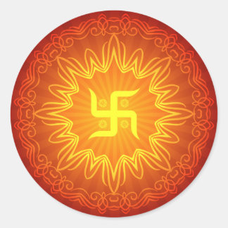 Swastika Decorative Design Classic Round Sticker