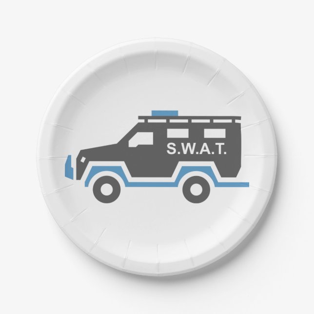 SWAT Car Paper Plate (Front)