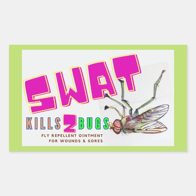 swat fly ointment for horses rectangular sticker (Front)