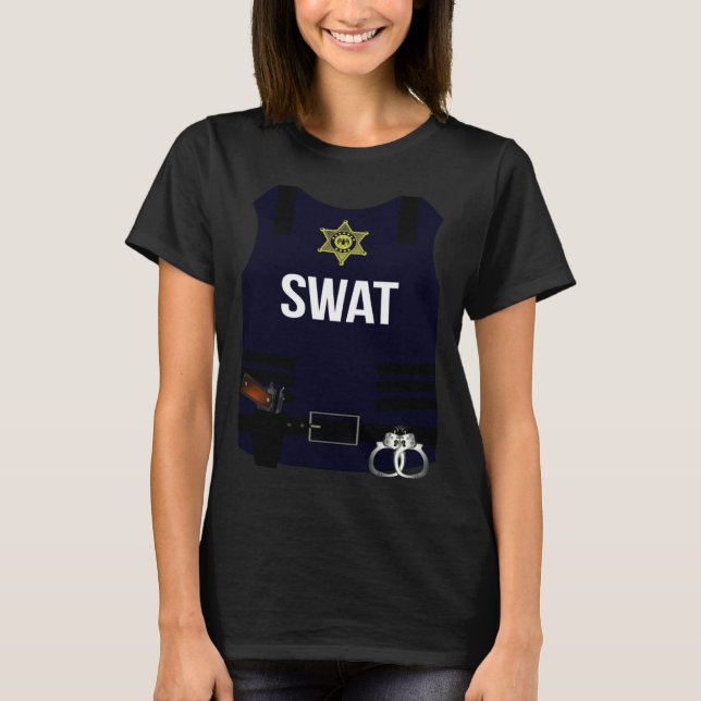 SWAT Halloween Costume Police Cop Deputy Sheriff T-Shirt (Front)