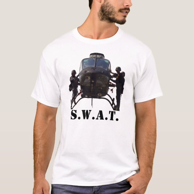 SWAT Helicopter, S.W.A.T. Kimber 1911 Pistol T-Shirt (Front)