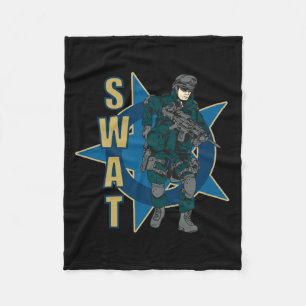 SWAT Police Officer Fleece Blanket