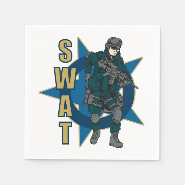 SWAT Police Officer Napkin (Front)